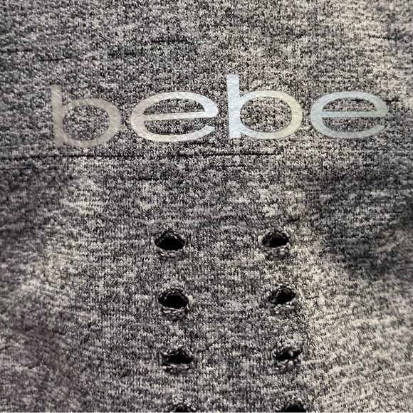 Bebe. Compression shorts/workout undershorts. 2XL. Gray with hole design. - Picture 4 of 7